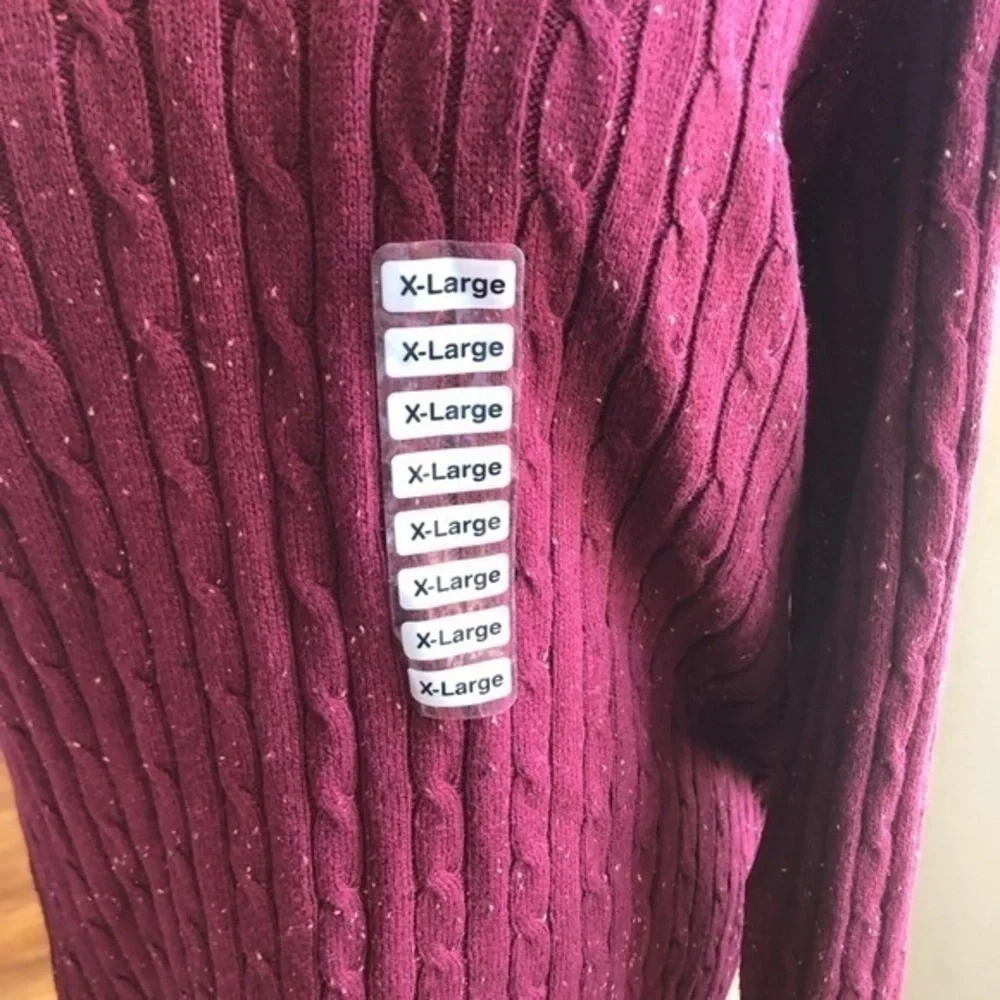 Karen Scott Cable Knit Crew Neck Sweater sz XL